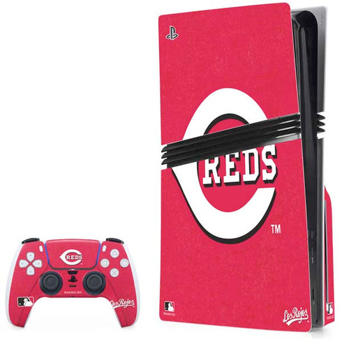 MLB Cincinnati Reds - Solid Distressed PS5 Pro Disk Bundle  Skin